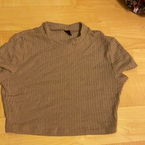 Small, solid rib- knit tee